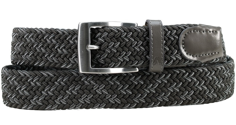 Alberto Felix Stretch Belt, Charcoal | Mondo Uomo Naples FL