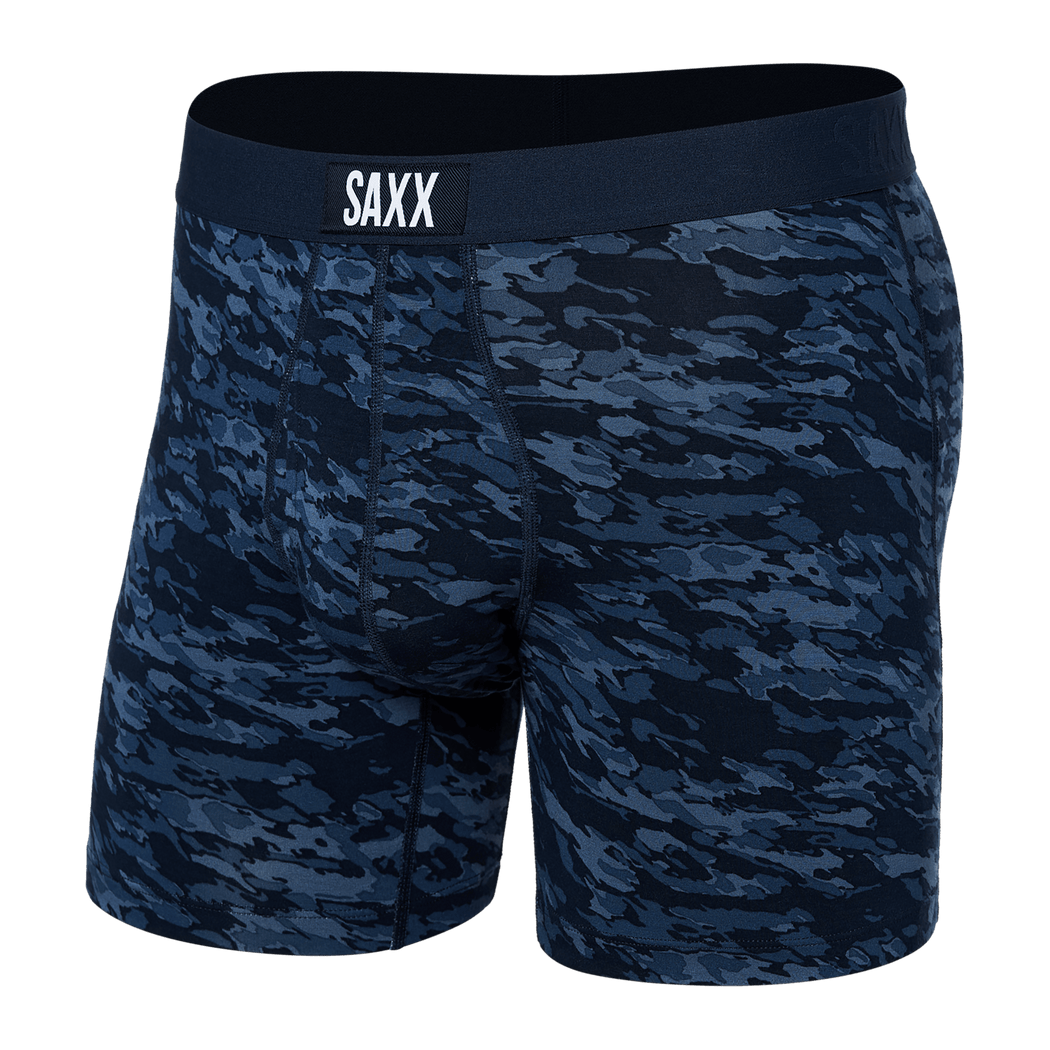 Saxx Ultra Men’s Boxer Briefs in Navy Blue with Relaxed Fit and Breathable Fabric – Mondo Uomo