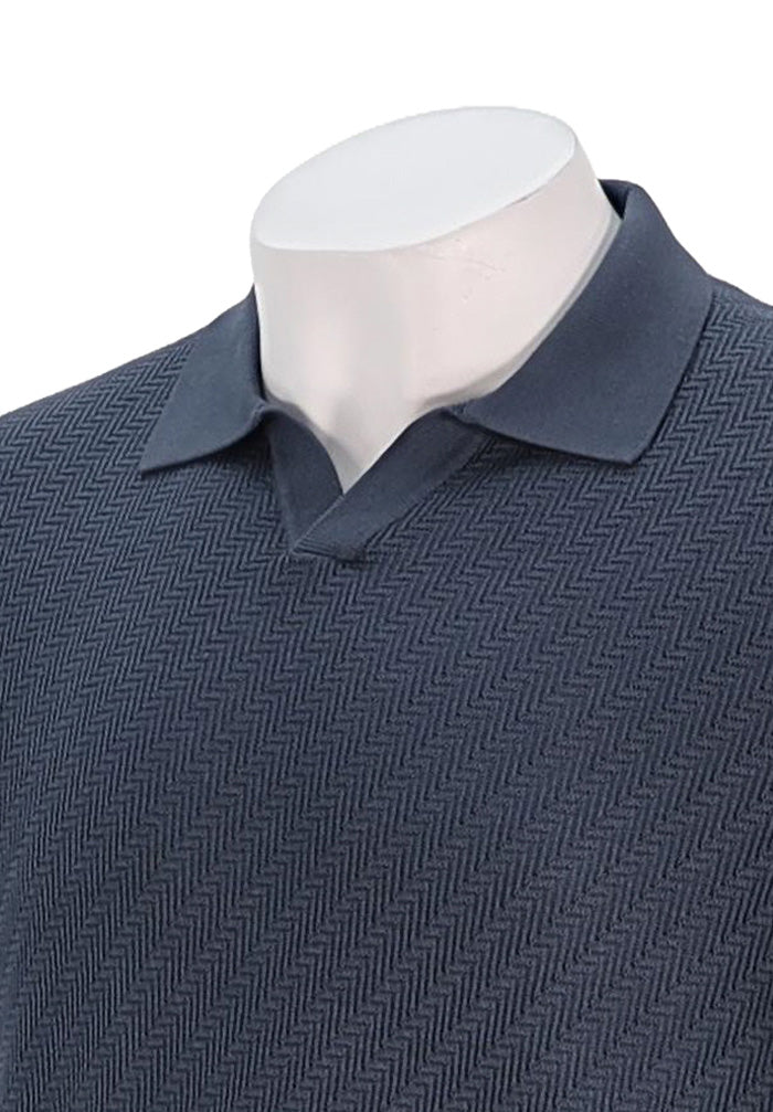 Corneliani S/S Herringbone Knit Polo
