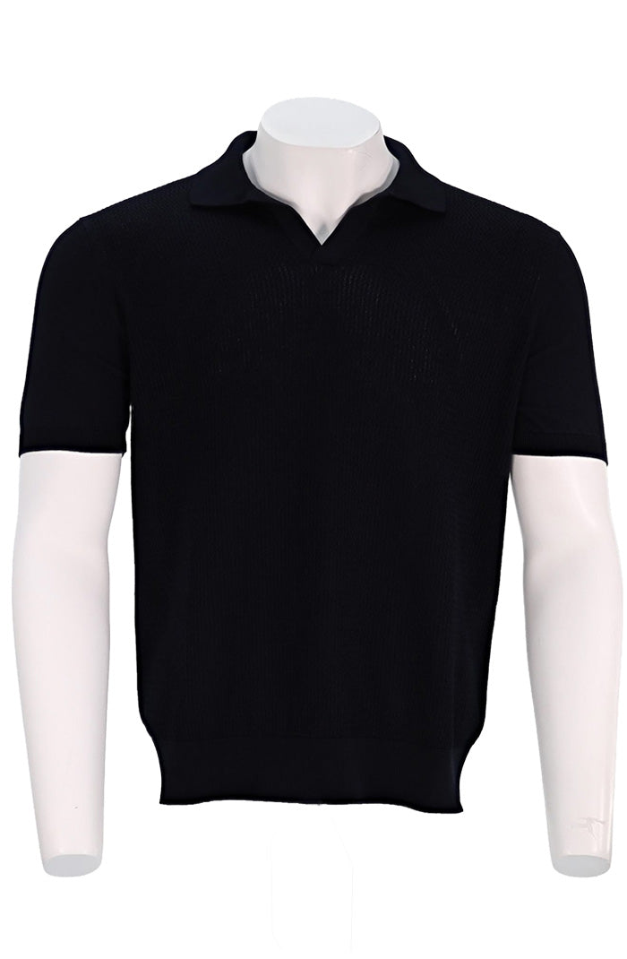 Corneliani S/S Textured Knit Polo