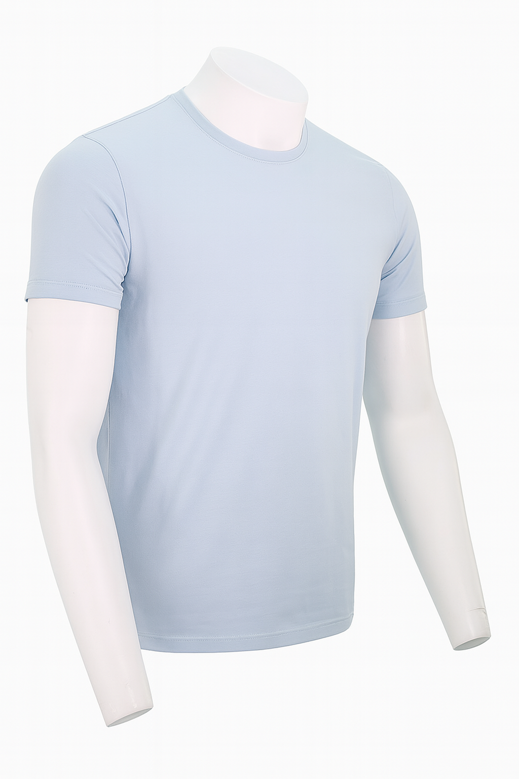 Patrick Assaraf Short Sleeve Cotton Crew, Blue Ice