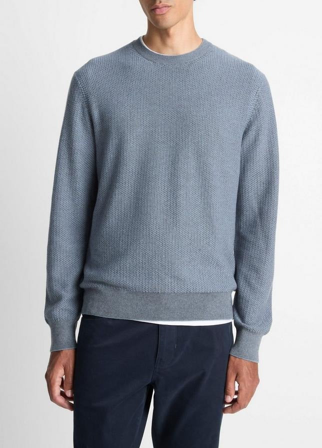 VINCE GEO JACQUARD L/S CREW, Parlor Blue/Grey