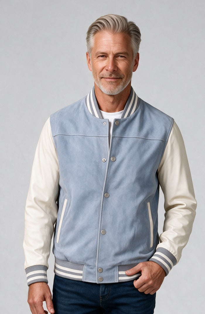 Blue suede with white leather sleeve, Blue – view 2