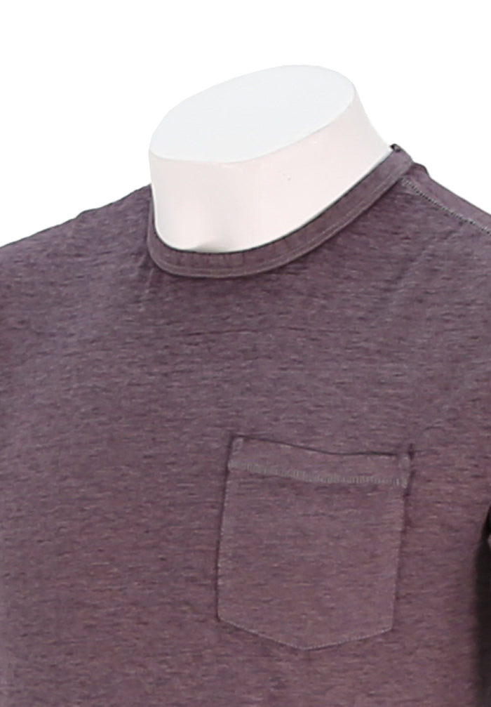 John Varvatos Men's Bond Short Sleeve Burnout Crew In Dry Lavender Close Up