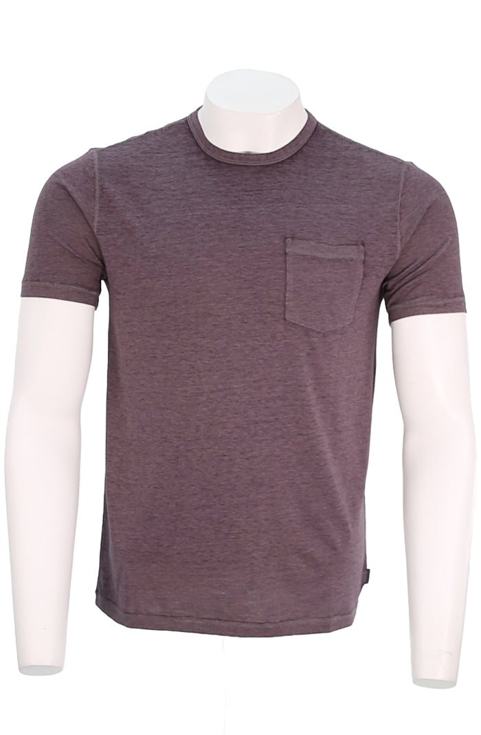 John Varvatos Men's Bond Short Sleeve Burnout Crew In Dry Lavender - Mondo Uomo
