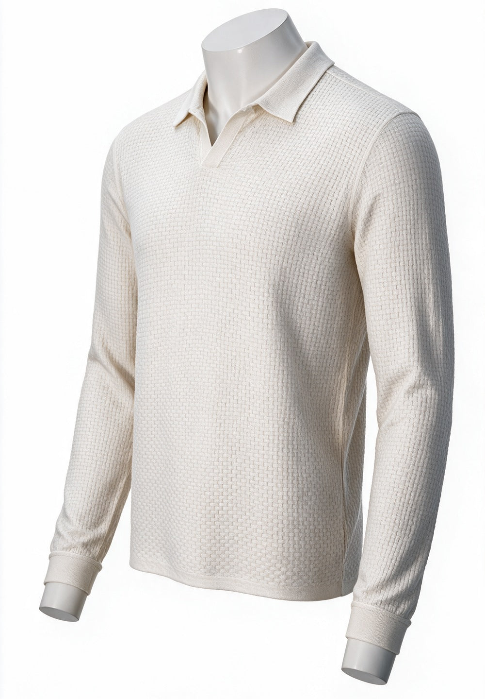 John Varvatos Zack Johnny Collar Polo, Salt – side view