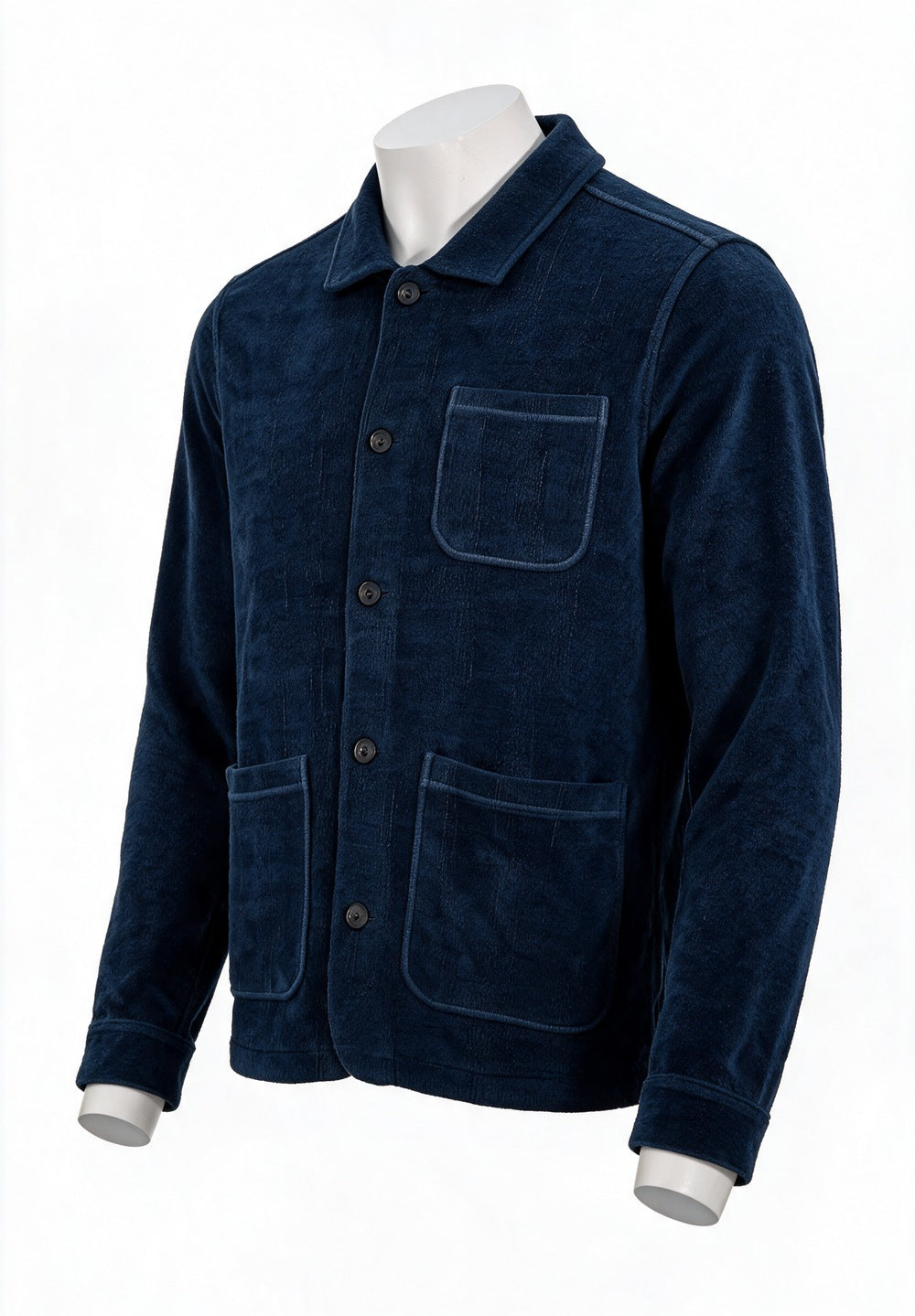 John Varvatos Edmunds Chenille Chore Jacket, Navy – side view