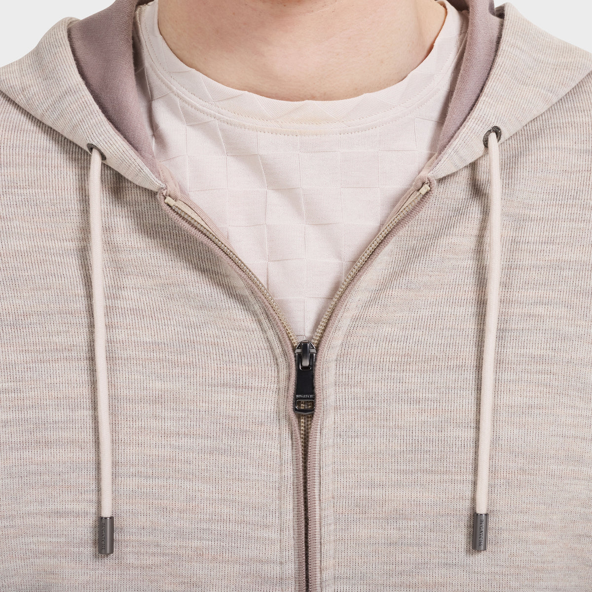 Bugatchi L/S Full-Zip Hoodie, Oatmeal – view 4
