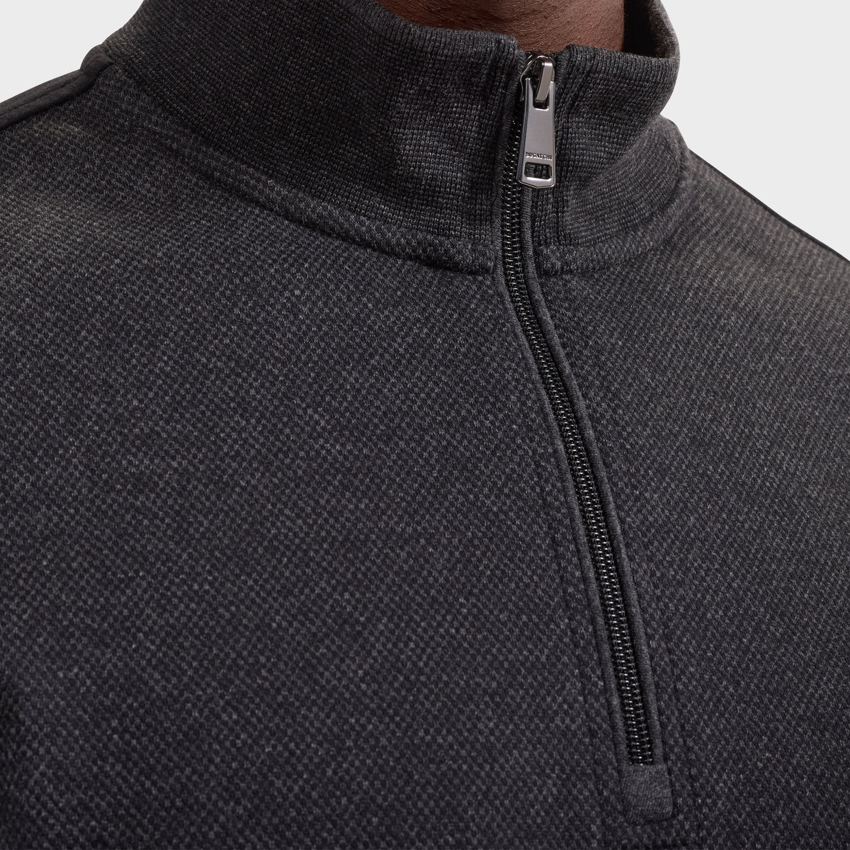 Bugatchi L/S Quarter-Zip Knit, Black – view 4