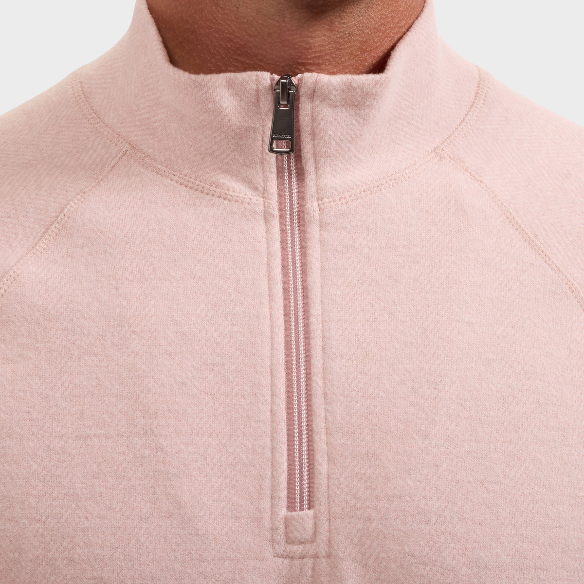 Bugatchi L/S Quarter-Zip Knit, Dusty Pink – view 4