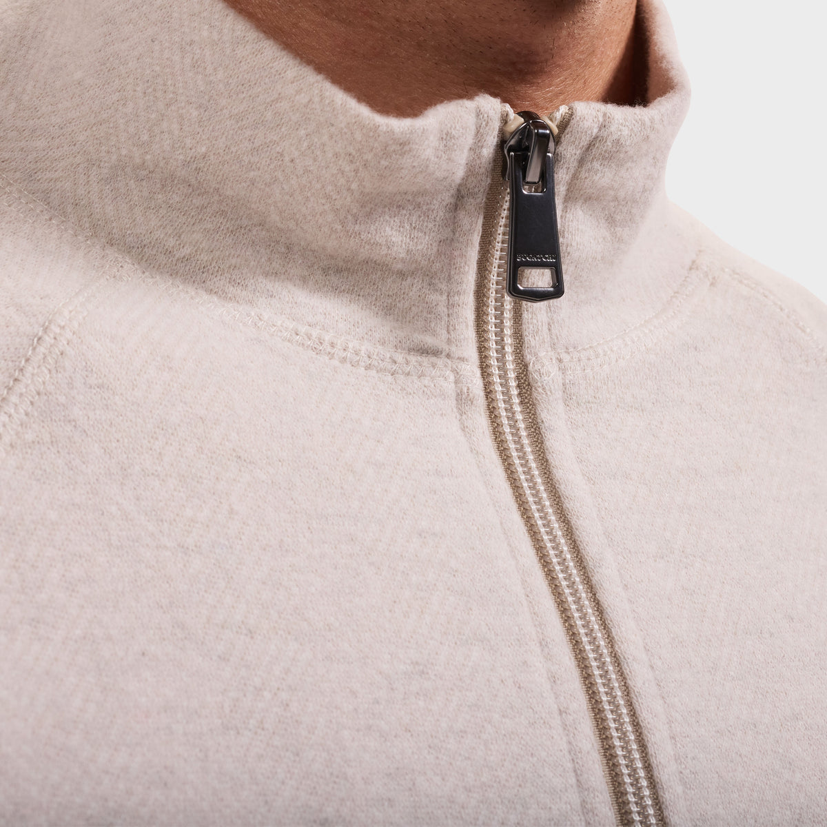 Bugatchi L/S Quarter-Zip Knit, Limestone – view 4