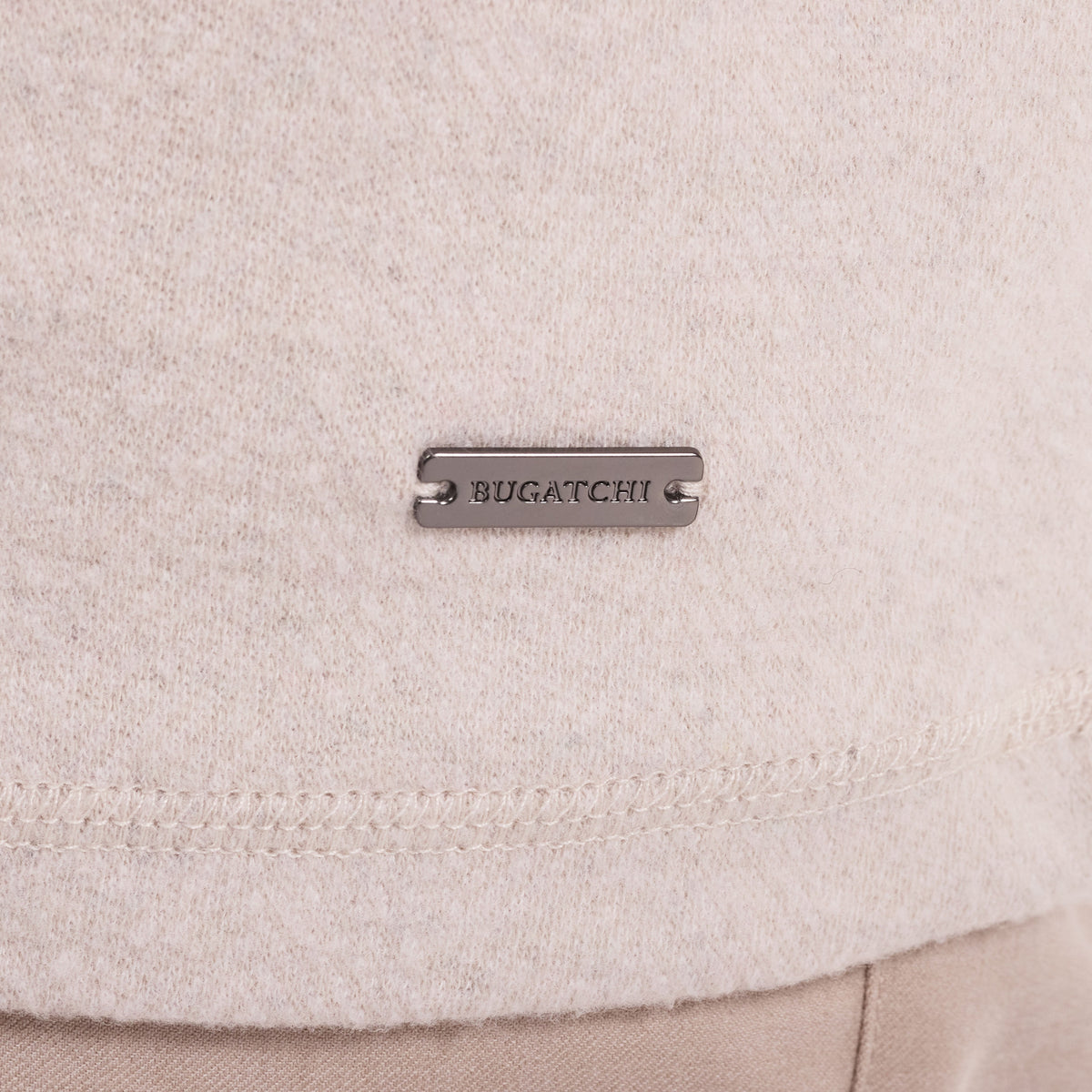 Bugatchi L/S Quarter-Zip Knit, Limestone – view 5