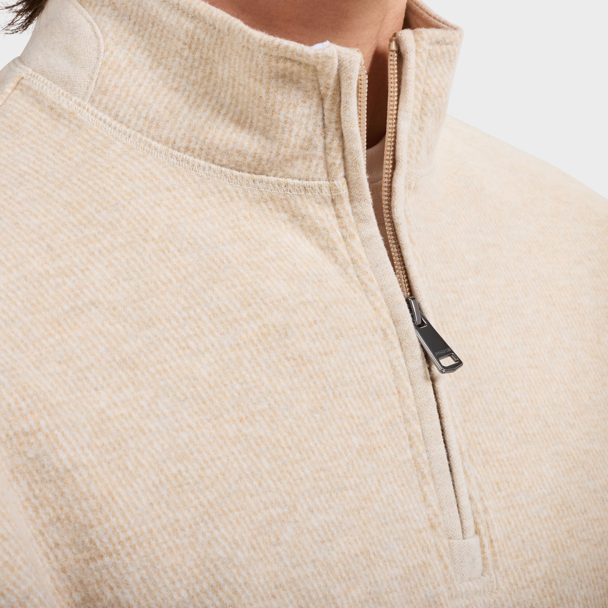 Bugatchi L/S Quarter-Zip Knit, Sand – view 4