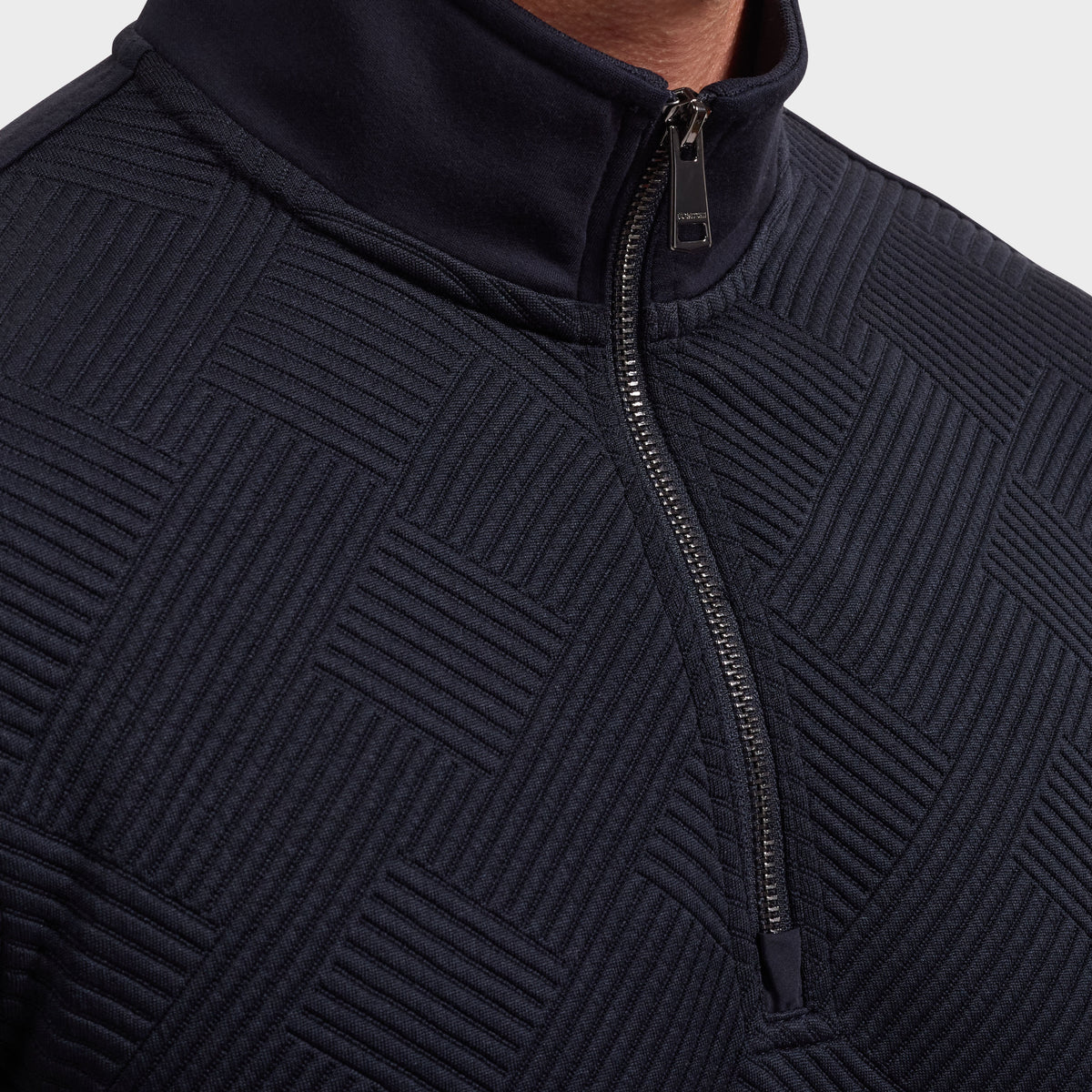 Bugatchi Soft Touch Quarter-Zip Knit, Navy – view 4