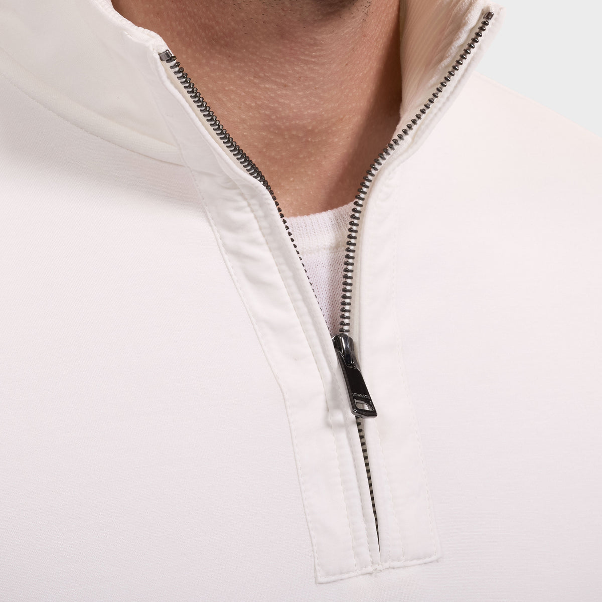 Bugatchi Soft Touch Quarter-Zip Knit, Chalk – view 4