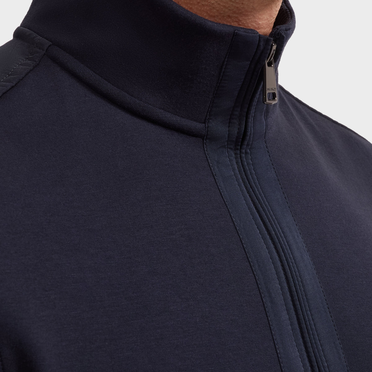 Bugatchi Soft Touch Quarter-Zip Knit, Navy – view 4