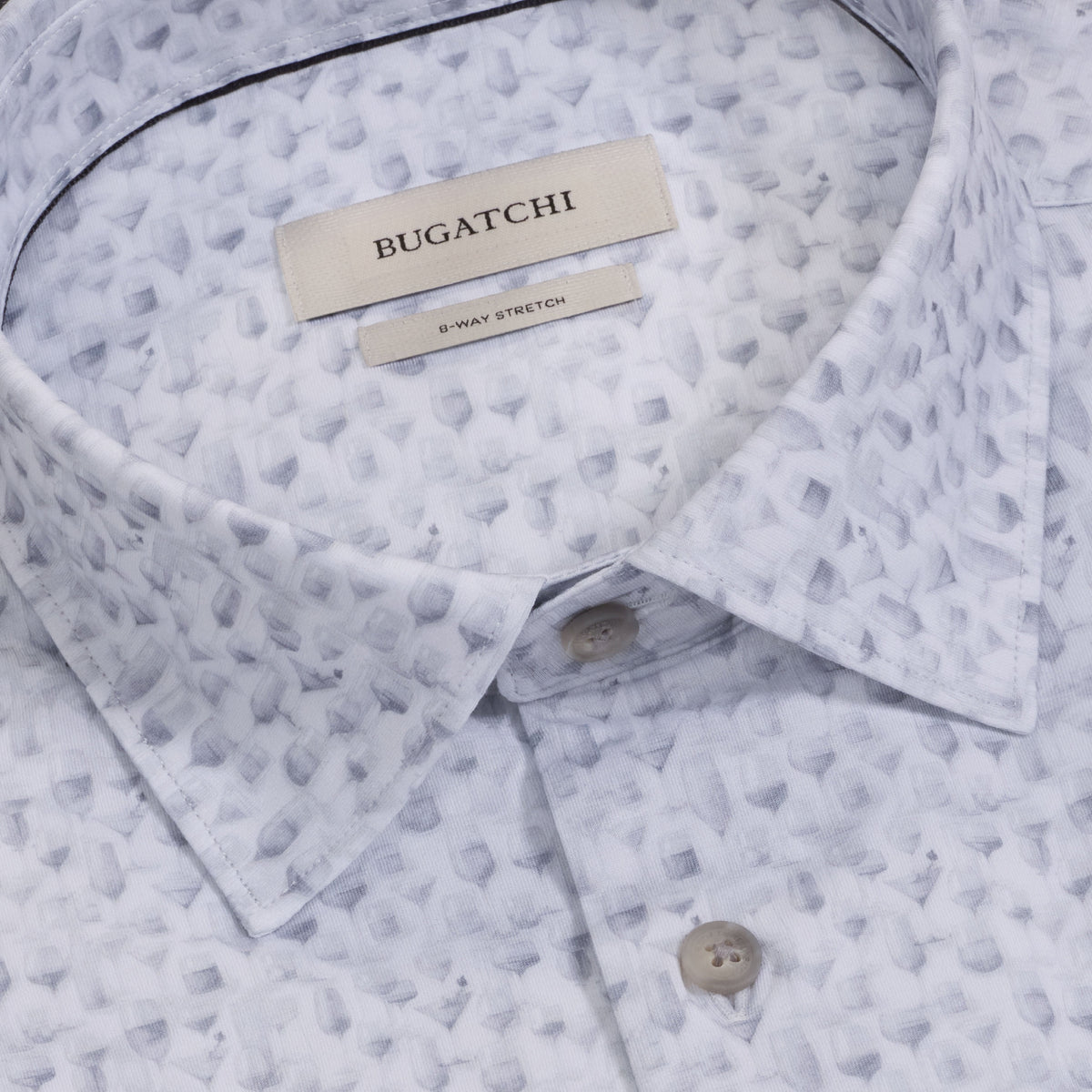 Bugatchi Ooohcotton S/S Miles Shirt, Platinum – view 4