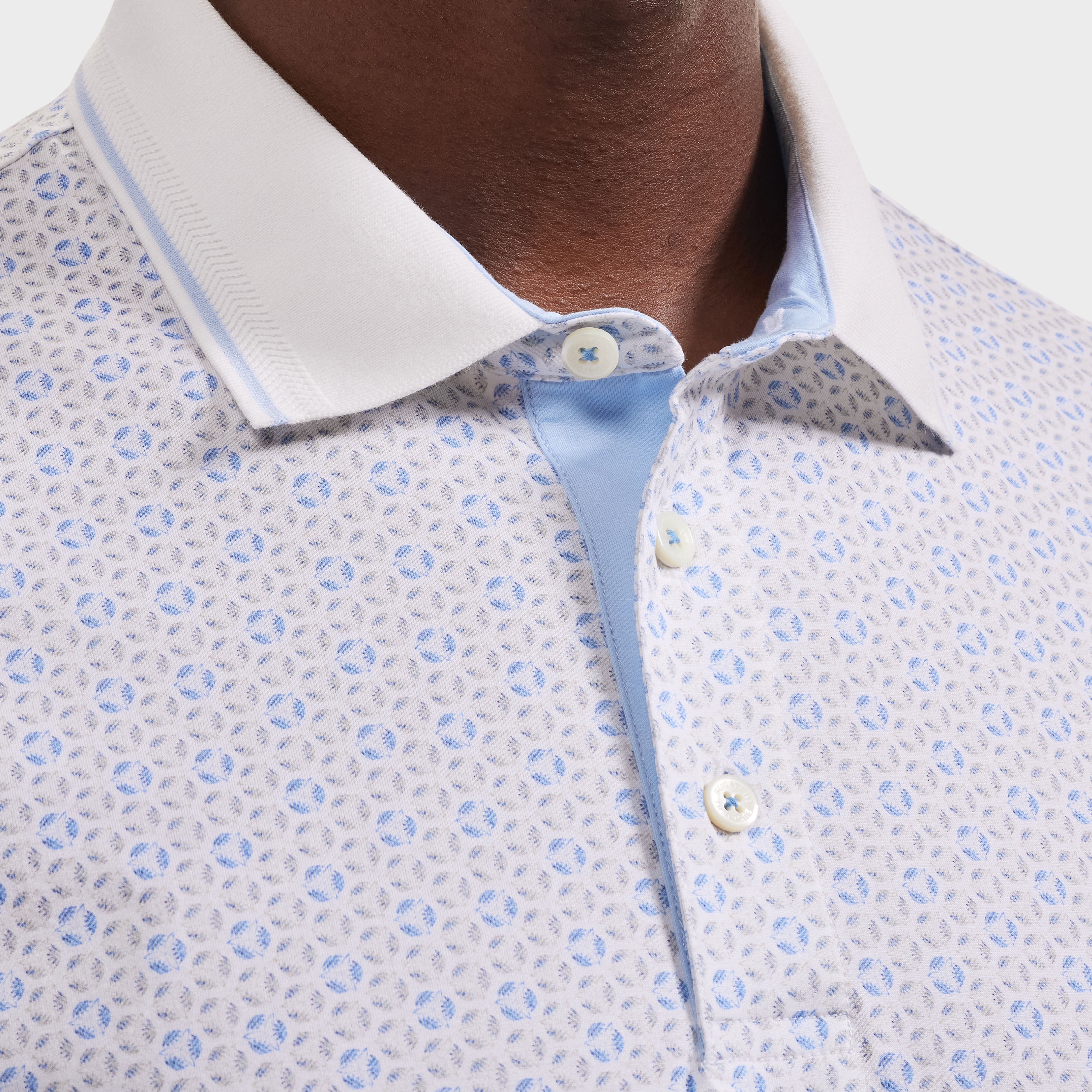 Bugatchi Ooohcotton S/S Vidal Polo, Air Blue – view 4