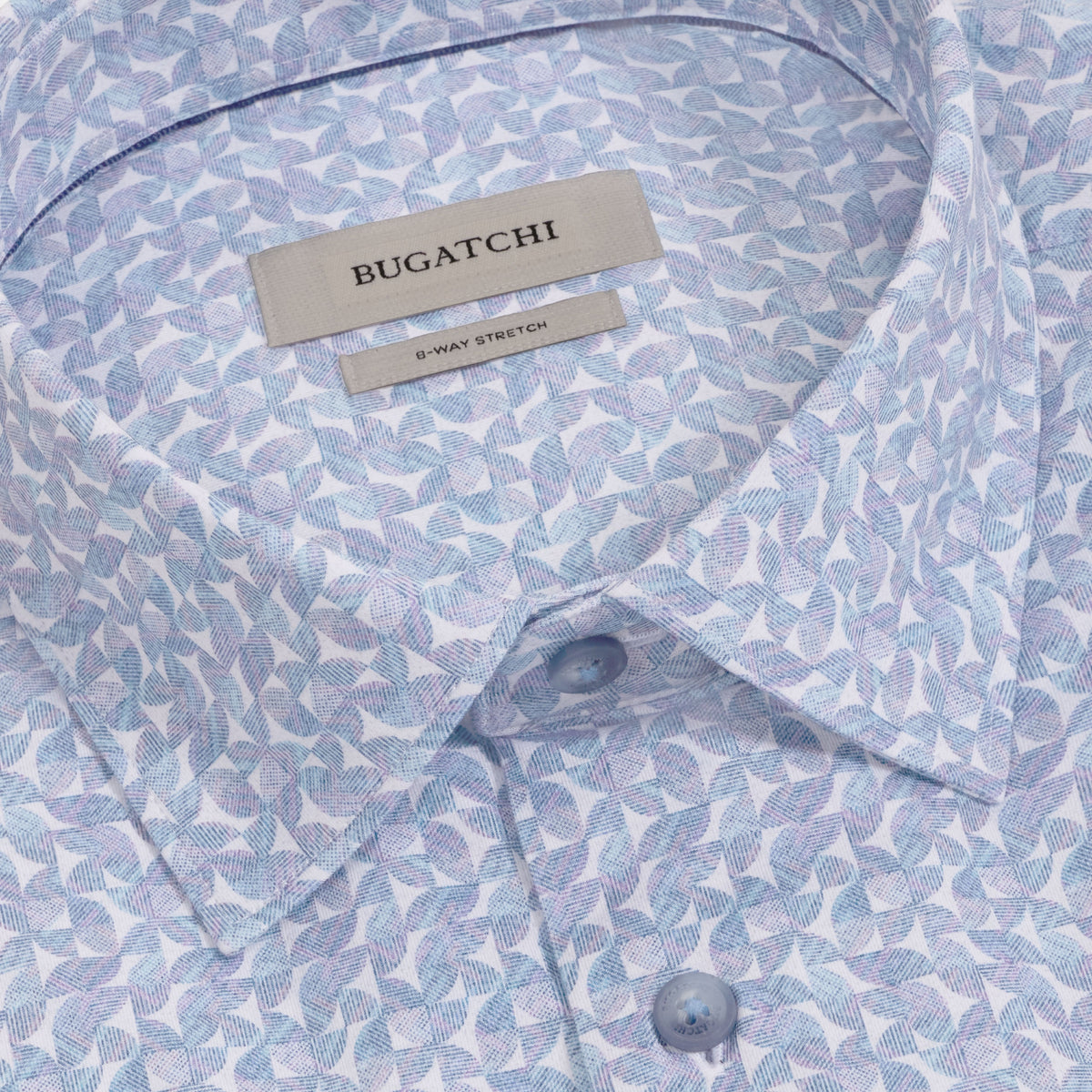 Bugatchi Ooohcotton S/S Miles Shirt, Hazy Blue – view 2