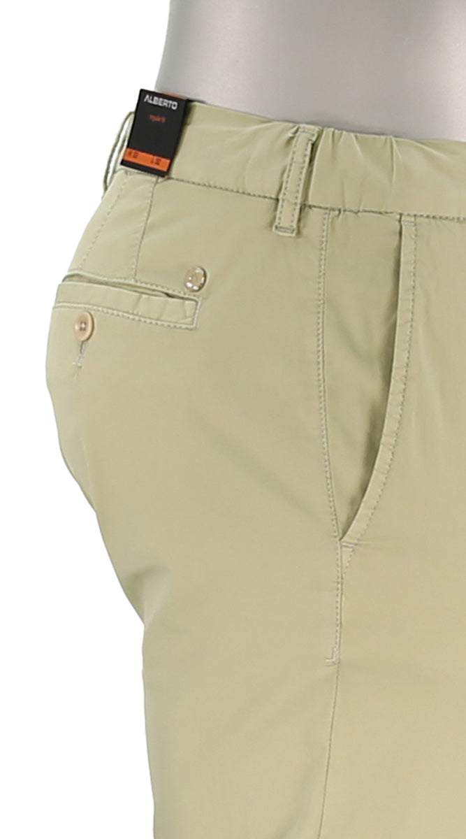 Alberto Men's Super Light Cotton Pants In Sand Close View