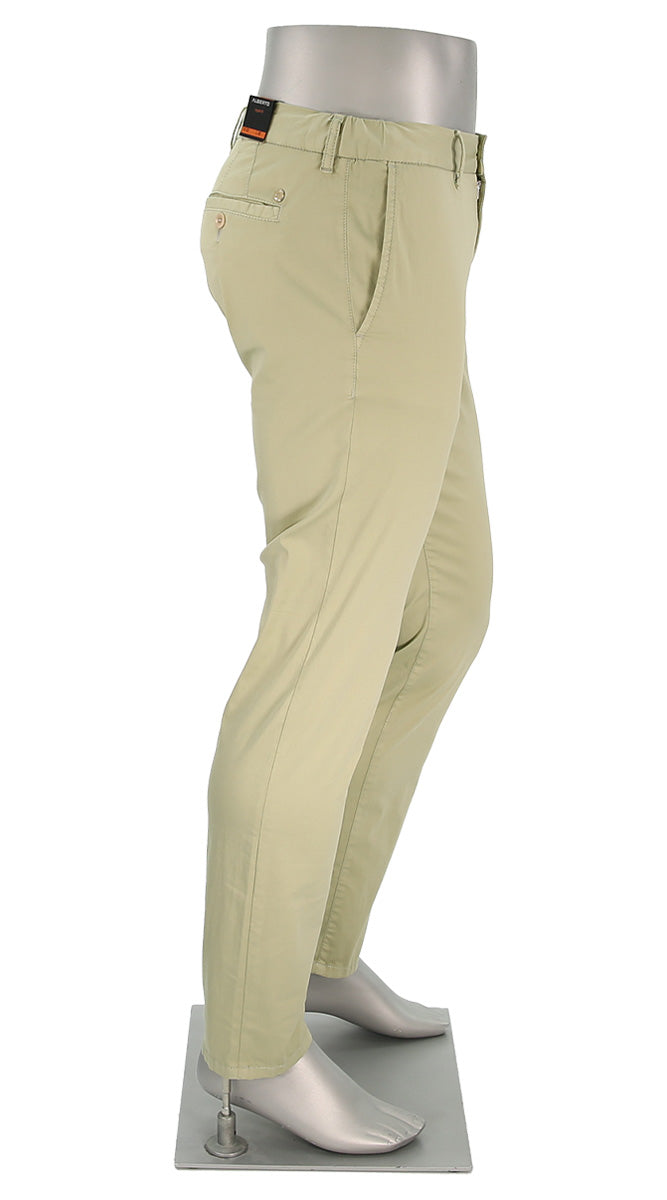 Alberto Men's Super Light Cotton Pants In Sand Side View L1506