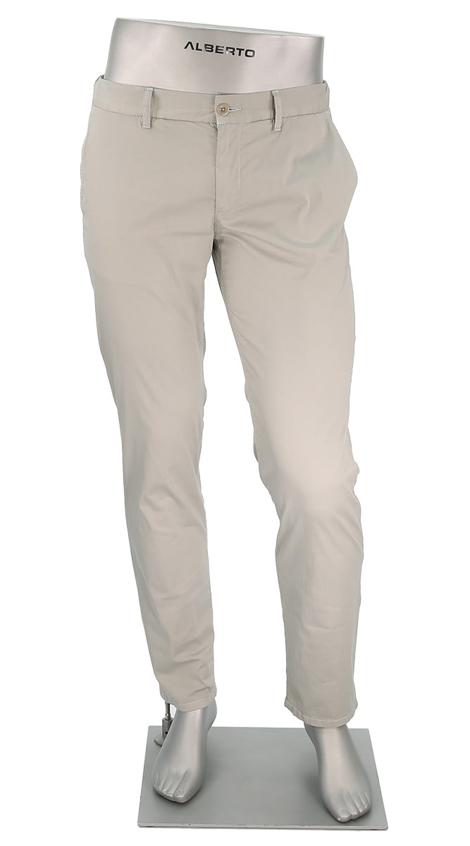 Alberto Men's Super Light Cotton Pants In Light Beige - Mondo Uomo
