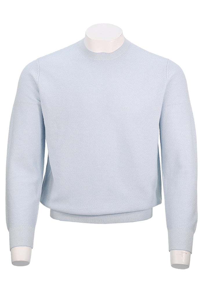 VINCE GEO JACQUARD L/S CREW, Whitecap/Cream