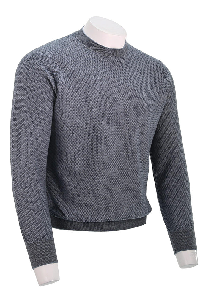 VINCE GEO JACQUARD L/S CREW, Parlor Blue/Grey