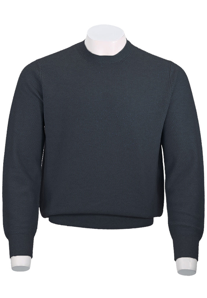 VINCE GEO JACQUARD L/S CREW, Coastal/Grey