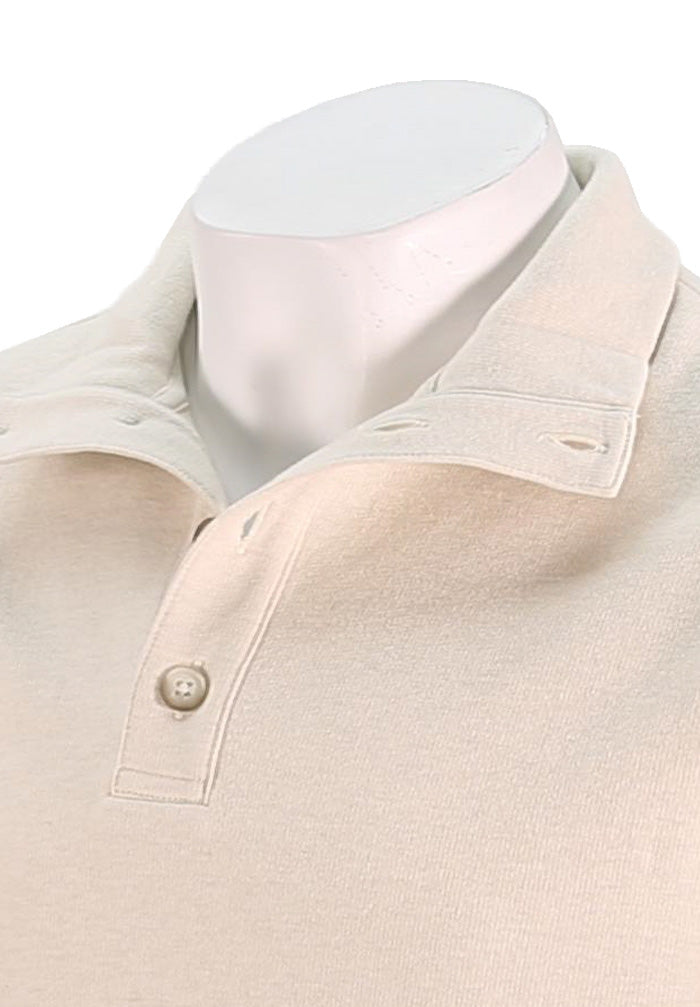 VINCE BUTTON MOCK NECK L/S, Bone