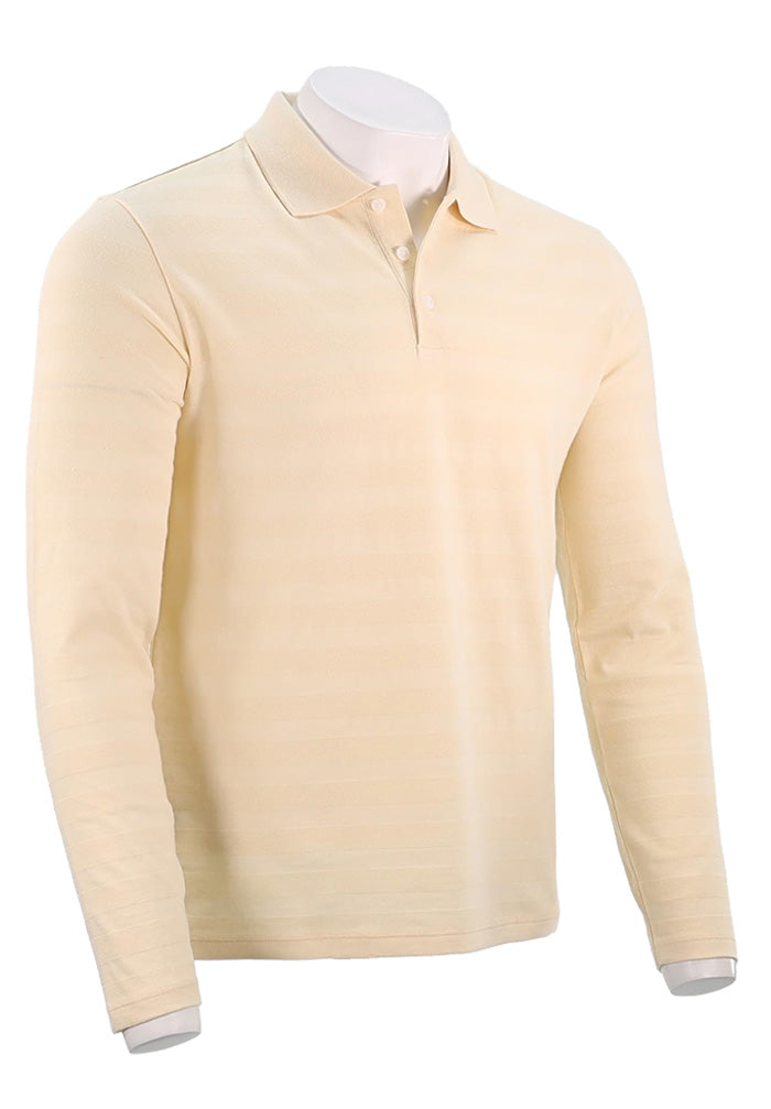 Vince Jacquard L/S Striped Polo, Cream