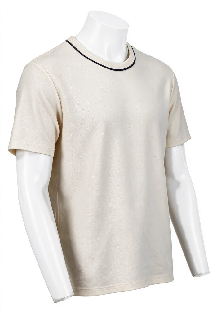Vince Tipped Pima Cotton Piqué T-Shirt, Blanco – view 3