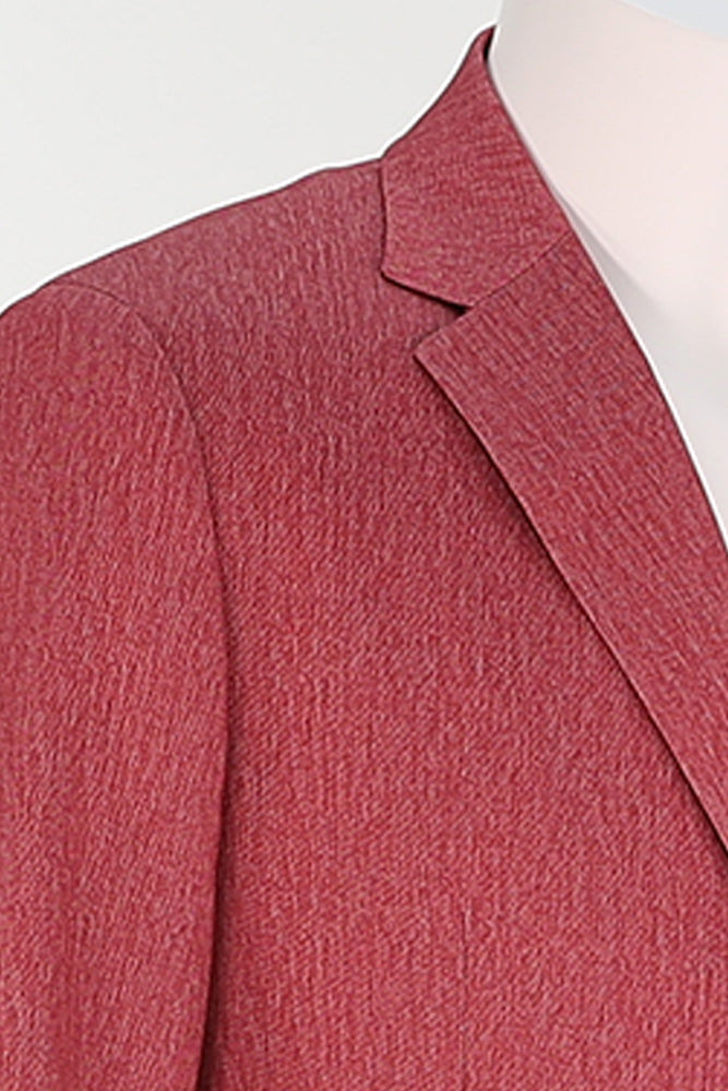 7 Downie St. Men’s Red Sports Jacket with Soft Shoulder Padding Close Up