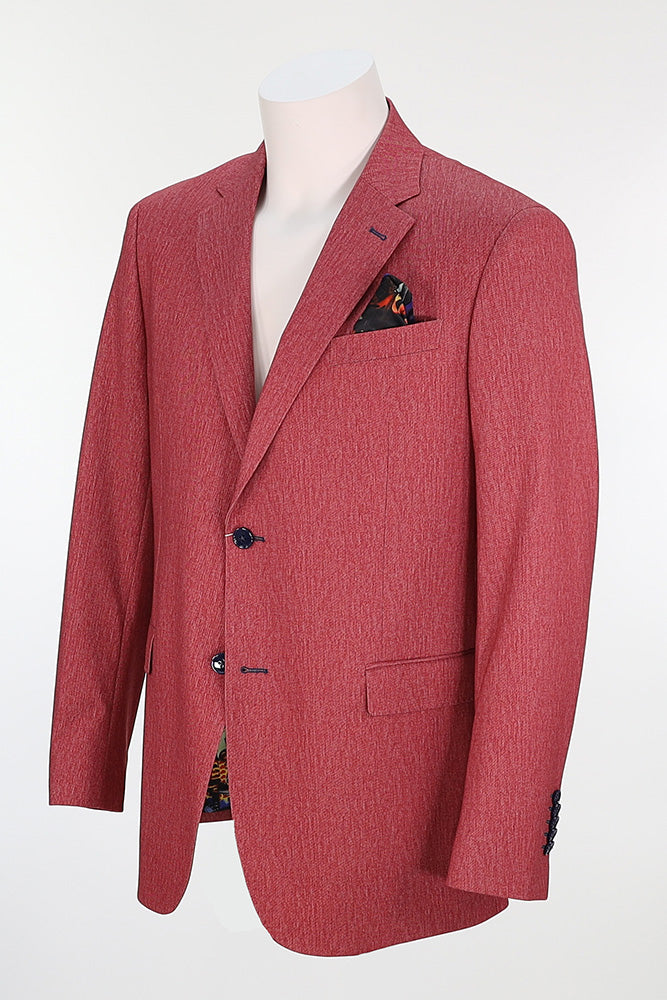 Angled view of 7 Downie St. Men’s Red Modern Fit Sports Coat- Mondo Uomo