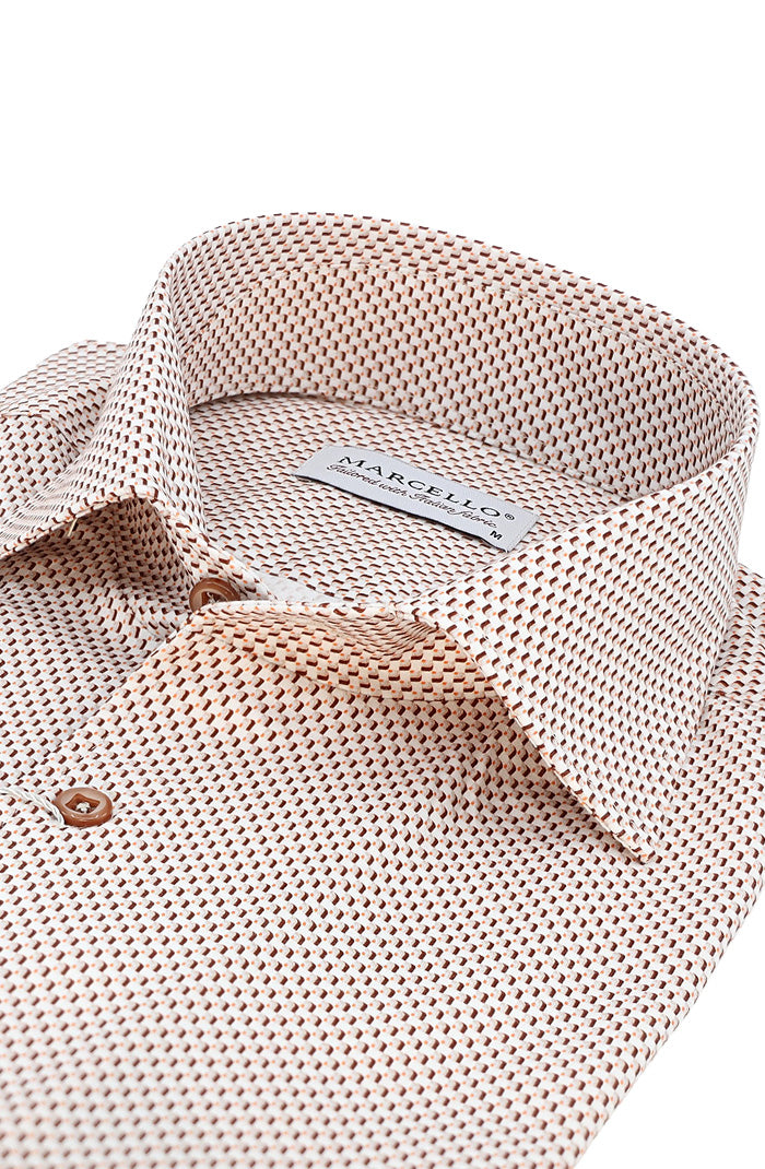 Marcello L/S Pattern Shirt, Copper
