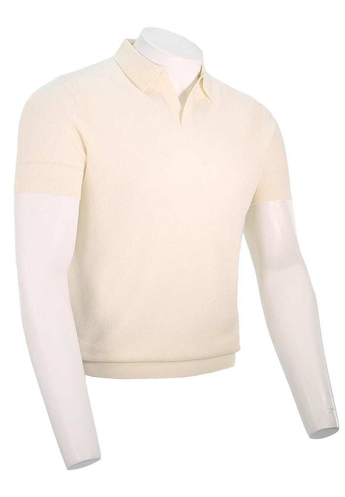 Patrick Assaraf Short Sleeve Johnny Collar, Snowflake