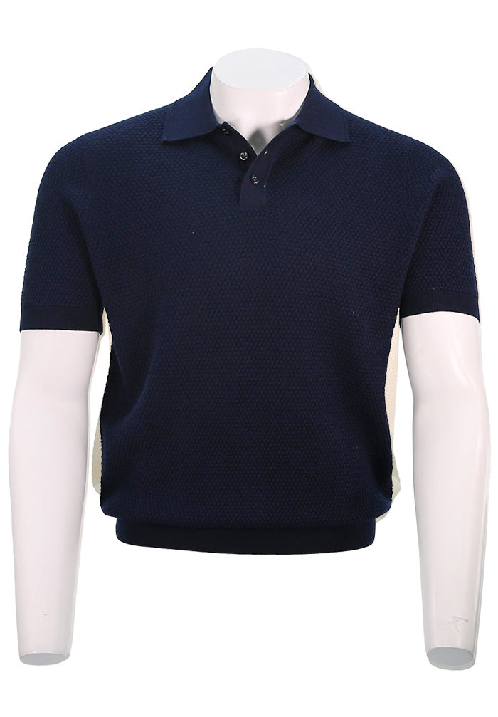 Patrick Assaraf Short Sleeve Polo, Dark Blue