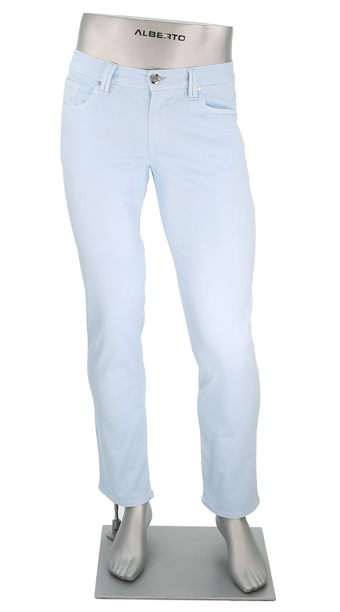 Alberto Men's Pipe Stretch Colored Denim In Light Sky Blue - Mondo Uomo