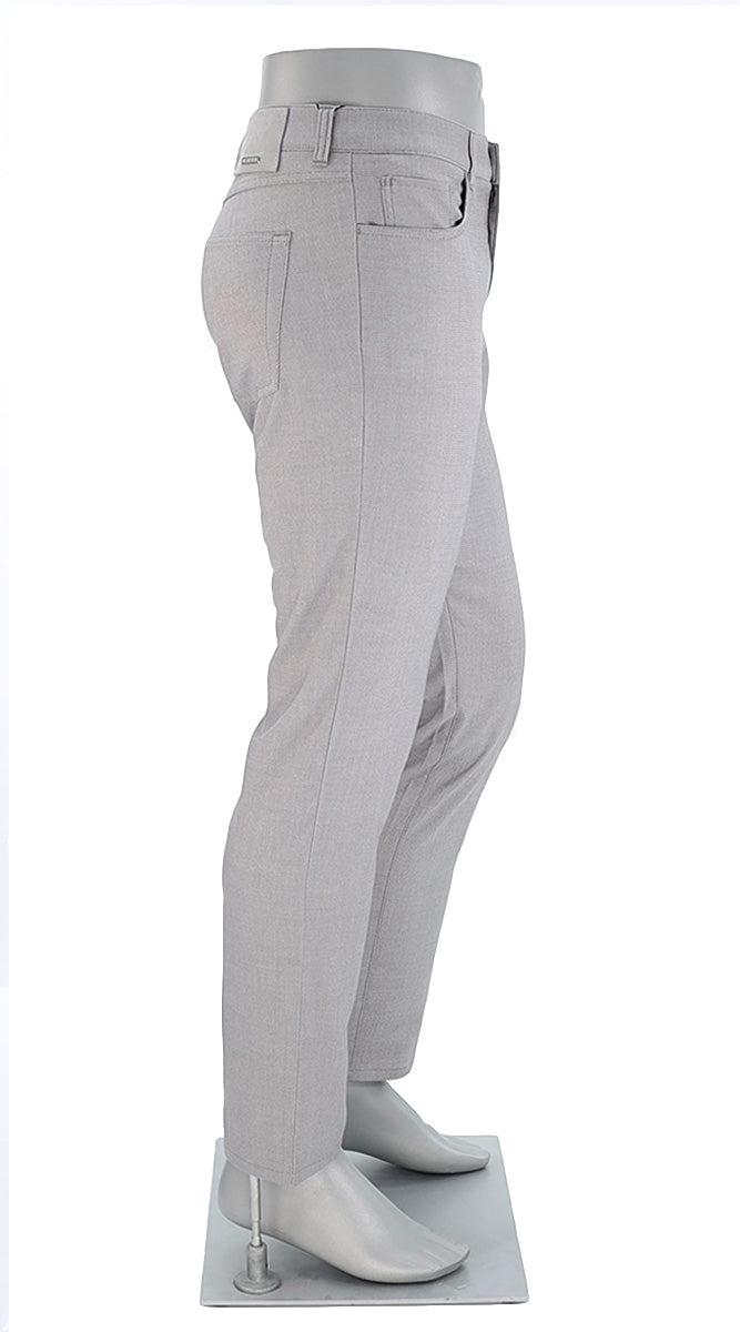 Alberto Pipe Ceramica Men’s Light Grey Slim Fit Pants Side View