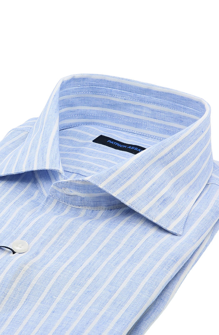 Patrick Assaraf Short Sleeve Linen Shirt, Lake