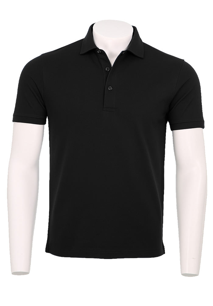 Patrick Assaraf Short Sleeve Cotton Polo, Black