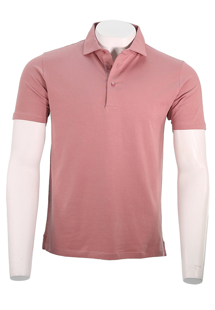 Patrick Assaraf Short Sleeve Cotton Polo, Dusty Pink