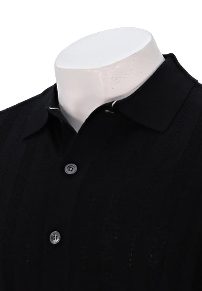 Patrick Assaraf Short Sleeve Textured Shirt, Black