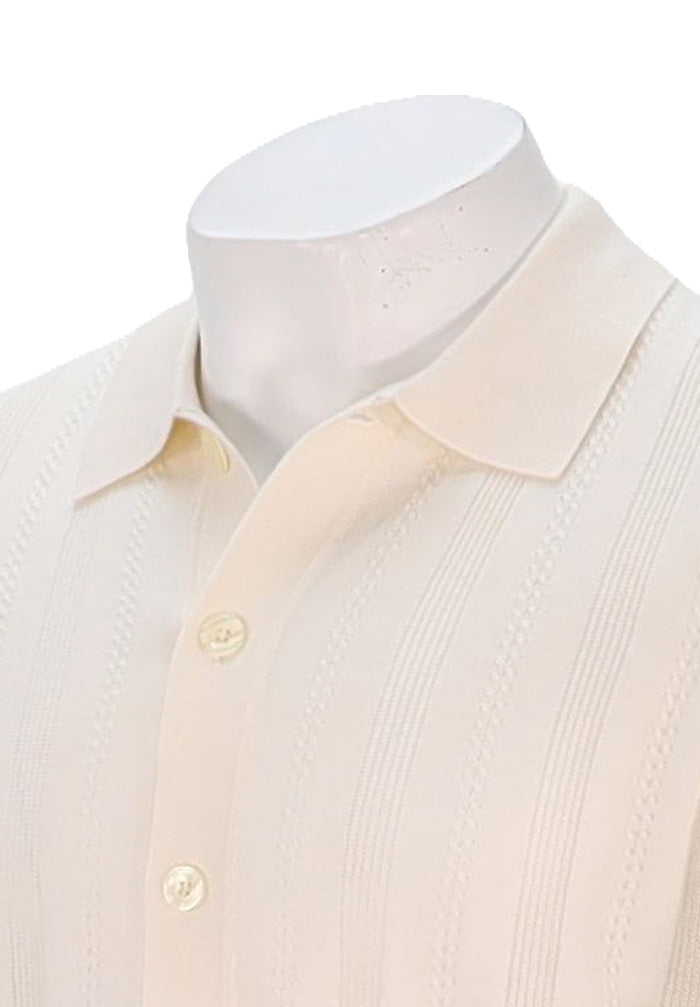 Patrick Assaraf Short Sleeve Textured Shirt, Off White