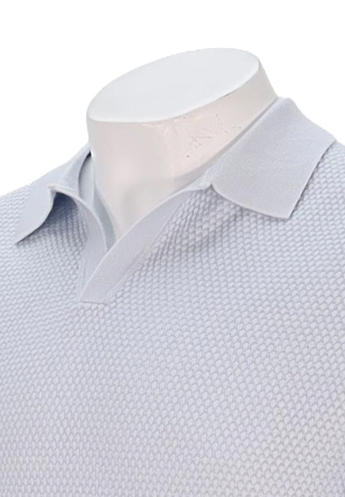 Patrick Assaraf S/S Johnny Collar Polo, Pale Blue