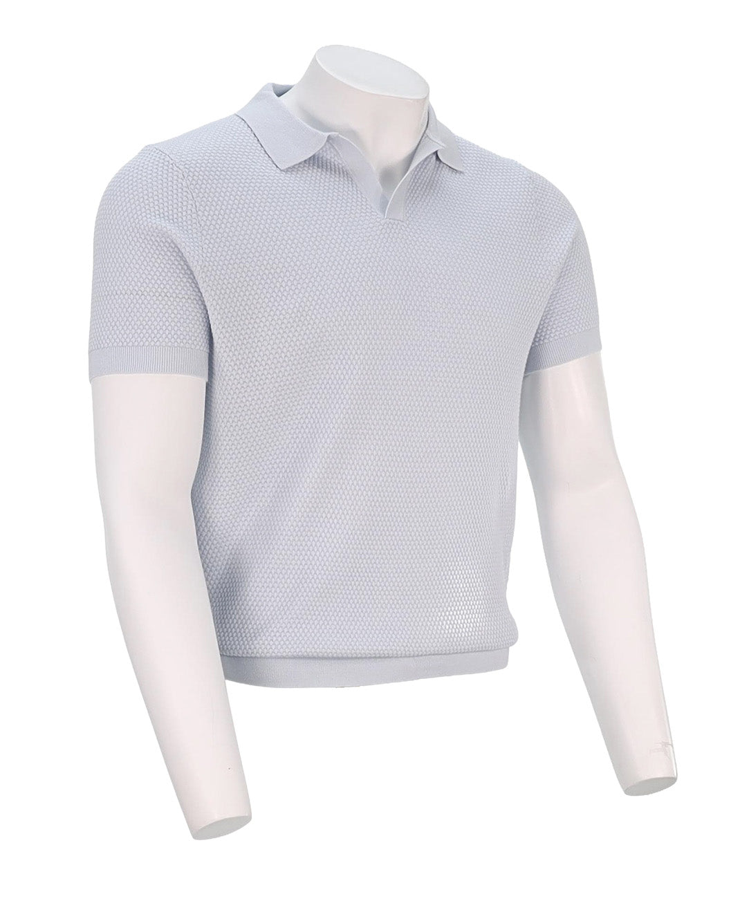 Patrick Assaraf S/S Johnny Collar Polo, Pale Blue