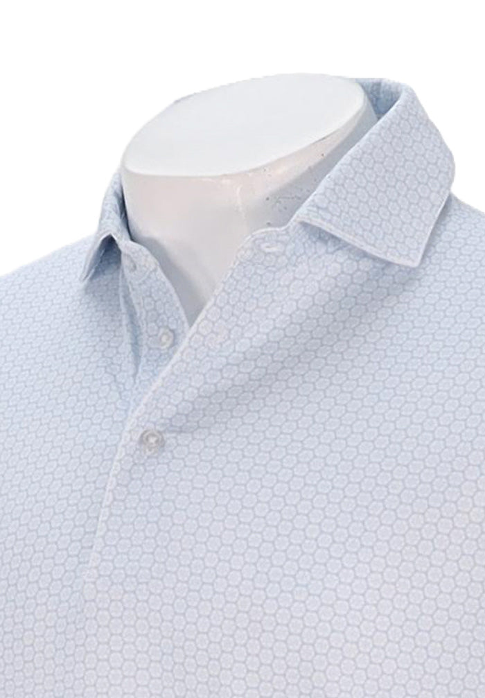 Patrick Assaraf S/S Print Polo, Blue Bell