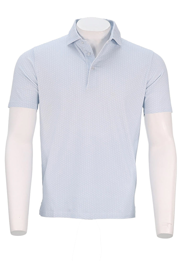 Patrick Assaraf S/S Print Polo, Blue Bell