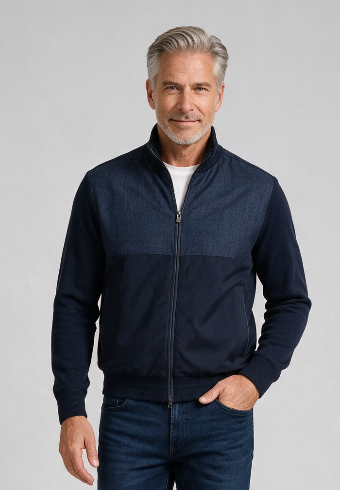 Paul & Shark Full Zip Sweater, Navy — model detail