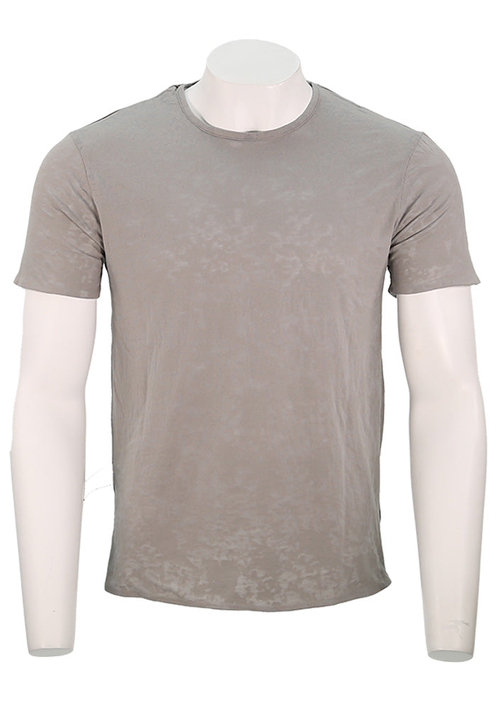 John Varvatos Reyes Men's Burnout Crew In Grey Front View